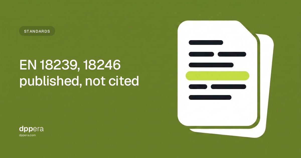 DPPera - Standards: EN 18239, 18246 published, not cited
