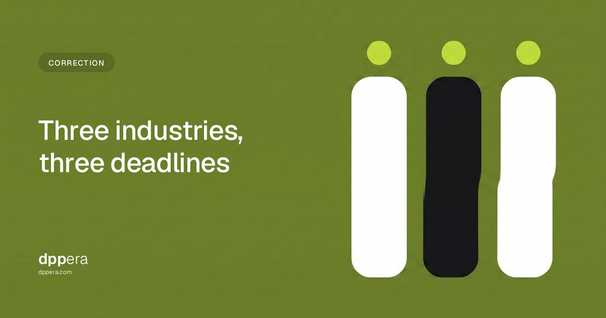 DPPera - Correction: Three industries, three deadlines